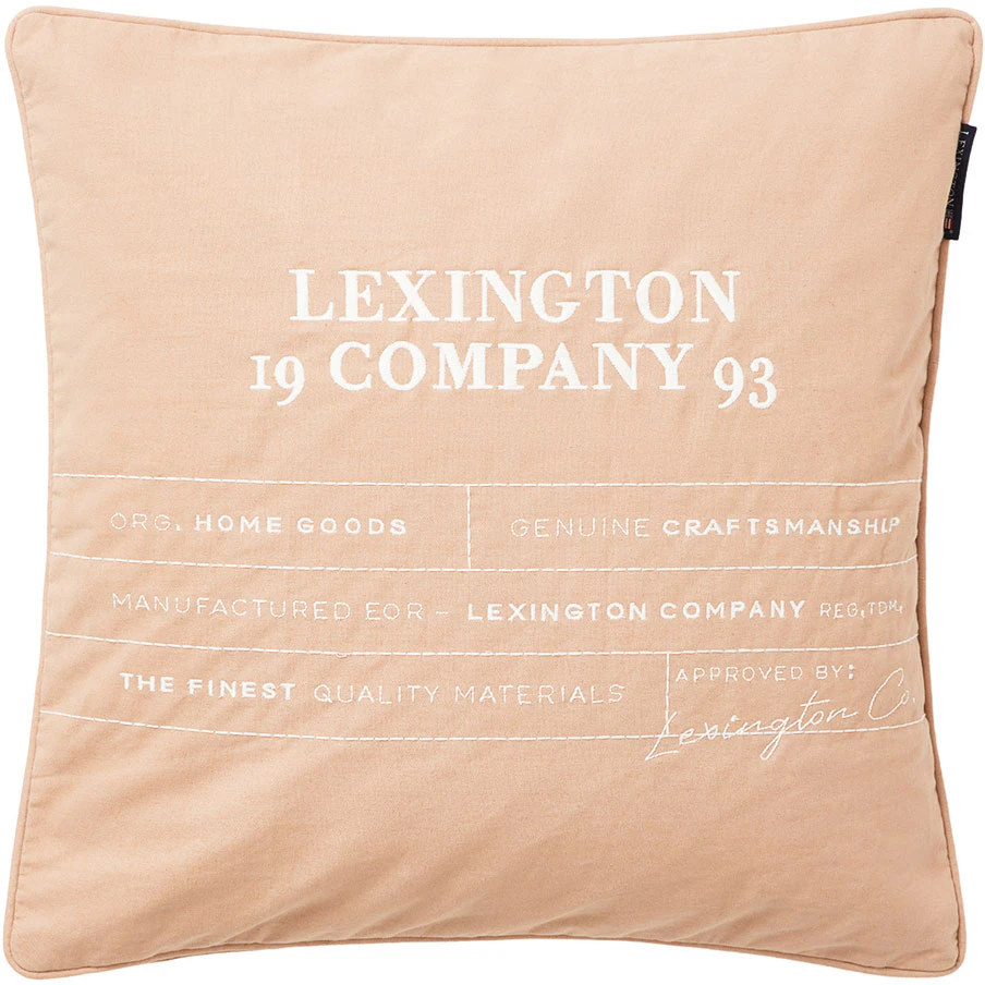 Lexington Logo Organic Cotton Canvas Kuddfodral 50x50 Cm /beige - Prydnadskuddar & Fodral Ekologisk Bomull Vit