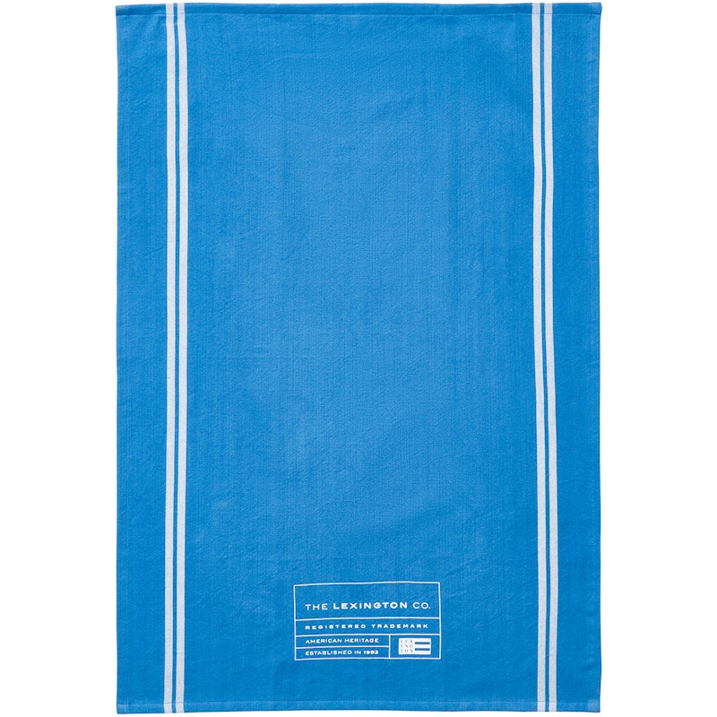 Organic Cotton Kökshandduk Med Revärer 50x70 cm, Blå/Vit