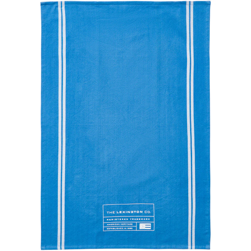 Organic Cotton Kökshandduk Med Revärer 50x70 cm, Blå/Vit