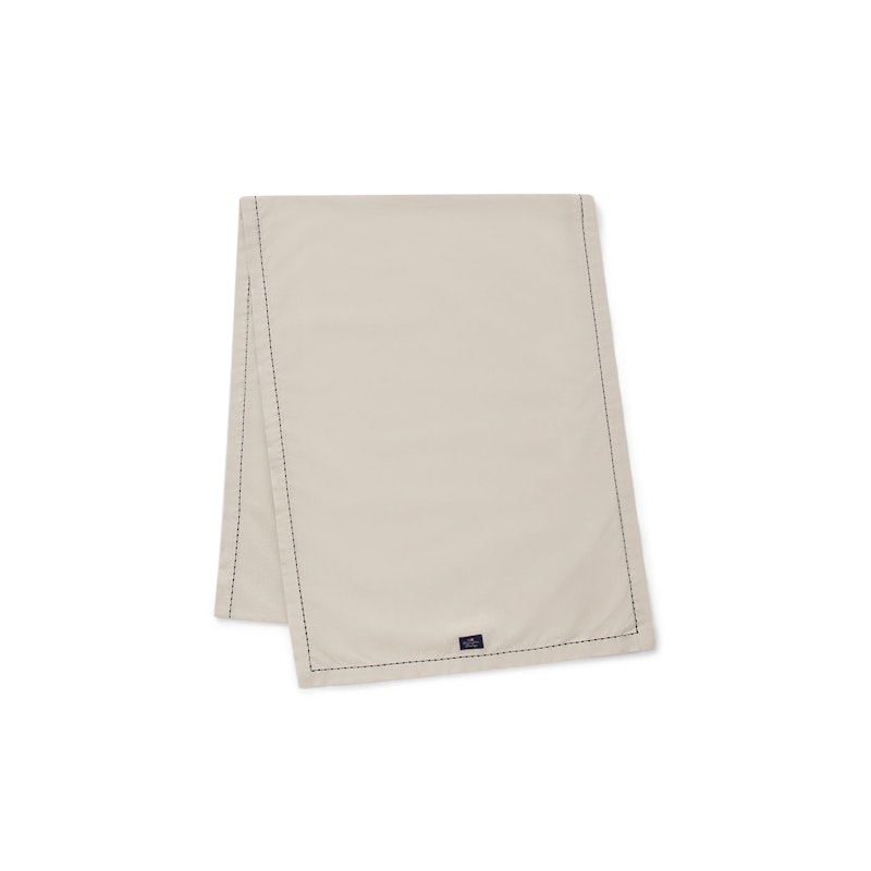 Organic Cotton Oxford Löpare Med Kraftiga Stygn 250x50 cm, Beige