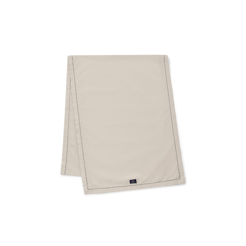 Organic Cotton Oxford Löpare Med Kraftiga Stygn 250x50 cm, Beige