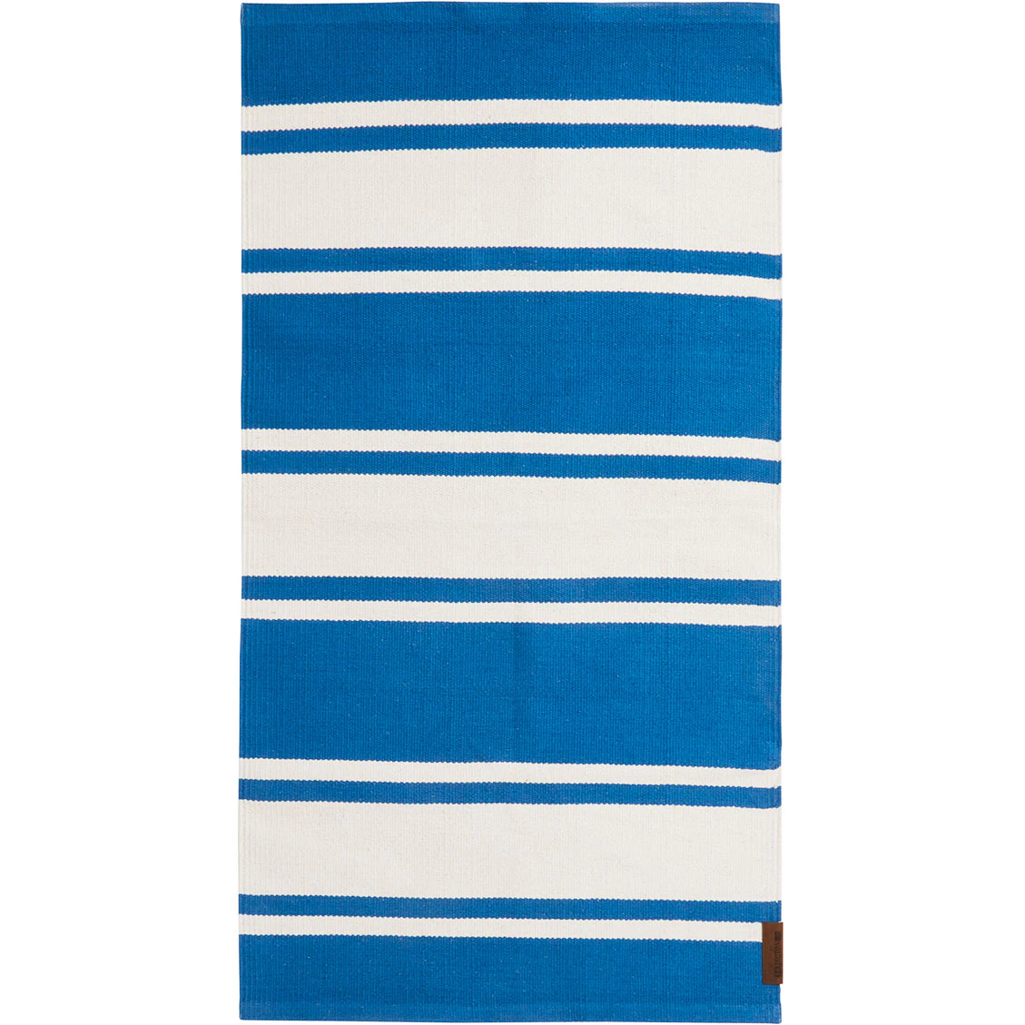 Lexington Organic Striped Cotton Rug Matta 70x130 Cm Blå - Mönstrade mattor Bomull Vit
