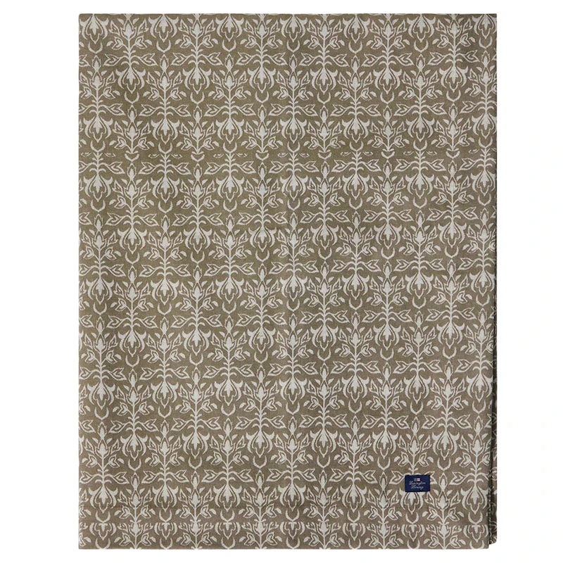 Ornament Jacquard Duk 150x350 cm, Beige / Mörk olivgrön