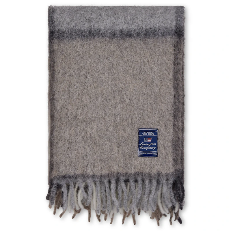 Pläd 130x170 cm, Grå/Beige