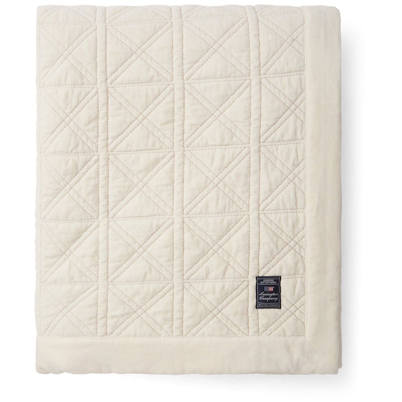 Quilted Organic Cotton Velvet Överkast 260x240 cm, Snow White