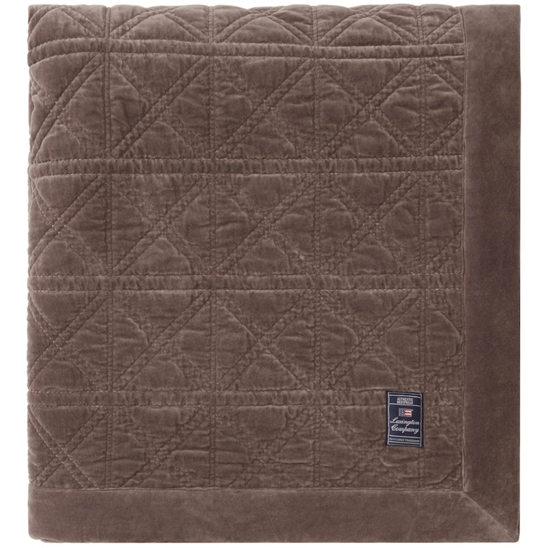 Rattan Quilted Organic Cotton Velvet Överkast 160x240 cm, Brun