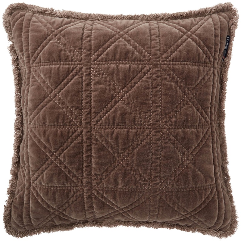 Rattan Quilted Organic Cotton Velvet Kuddfodral 50x50 cm, Brun