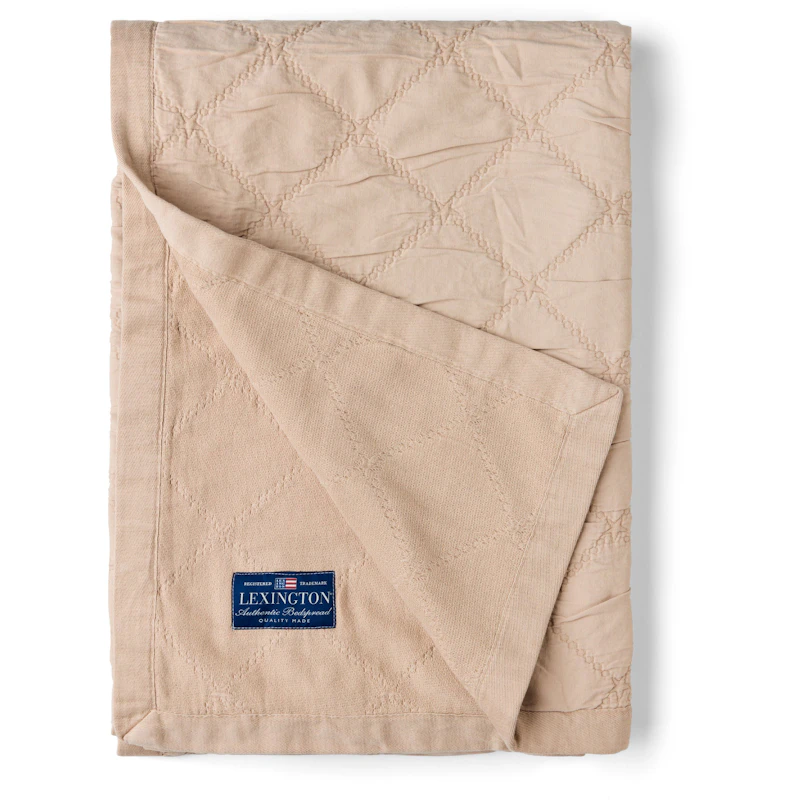 Signature Star Organic Cotton Quilted Överkast 160x240 cm, Beige