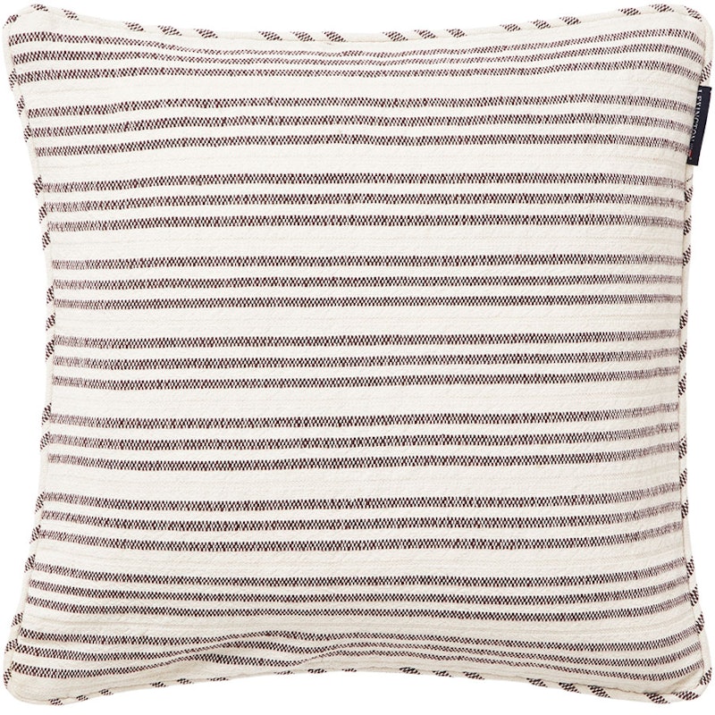 Stripe Structured Linen/Cotton Kuddfodral 50x50 cm, Vit/Grå