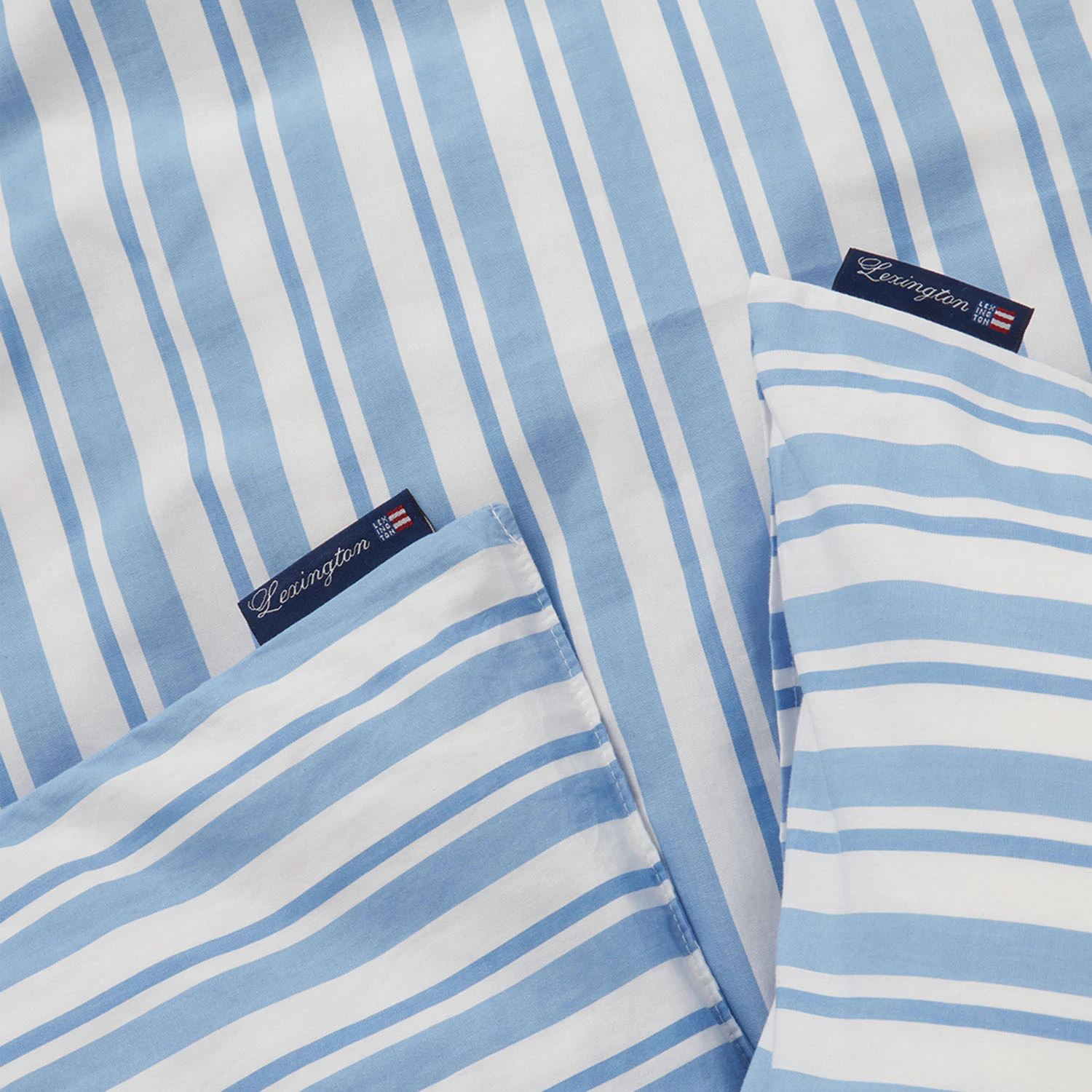 Lexington Striped Cotton Poplin Bäddset 220x220 + 50x60x2 Cm, blå från Lexington, bild 2