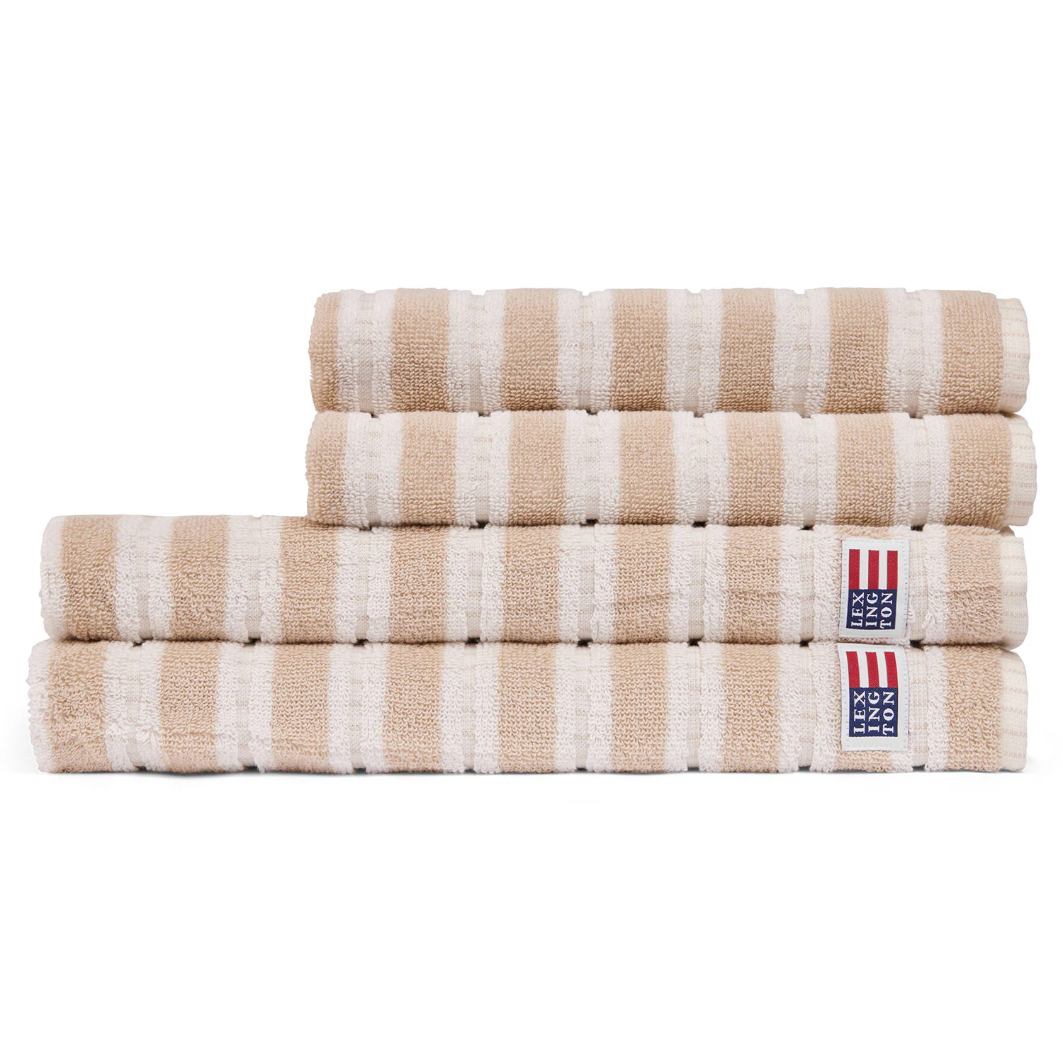 Lexington Striped Handduk 70x130 Cm Beige - Handdukar & Badlakan Bomull Off-White