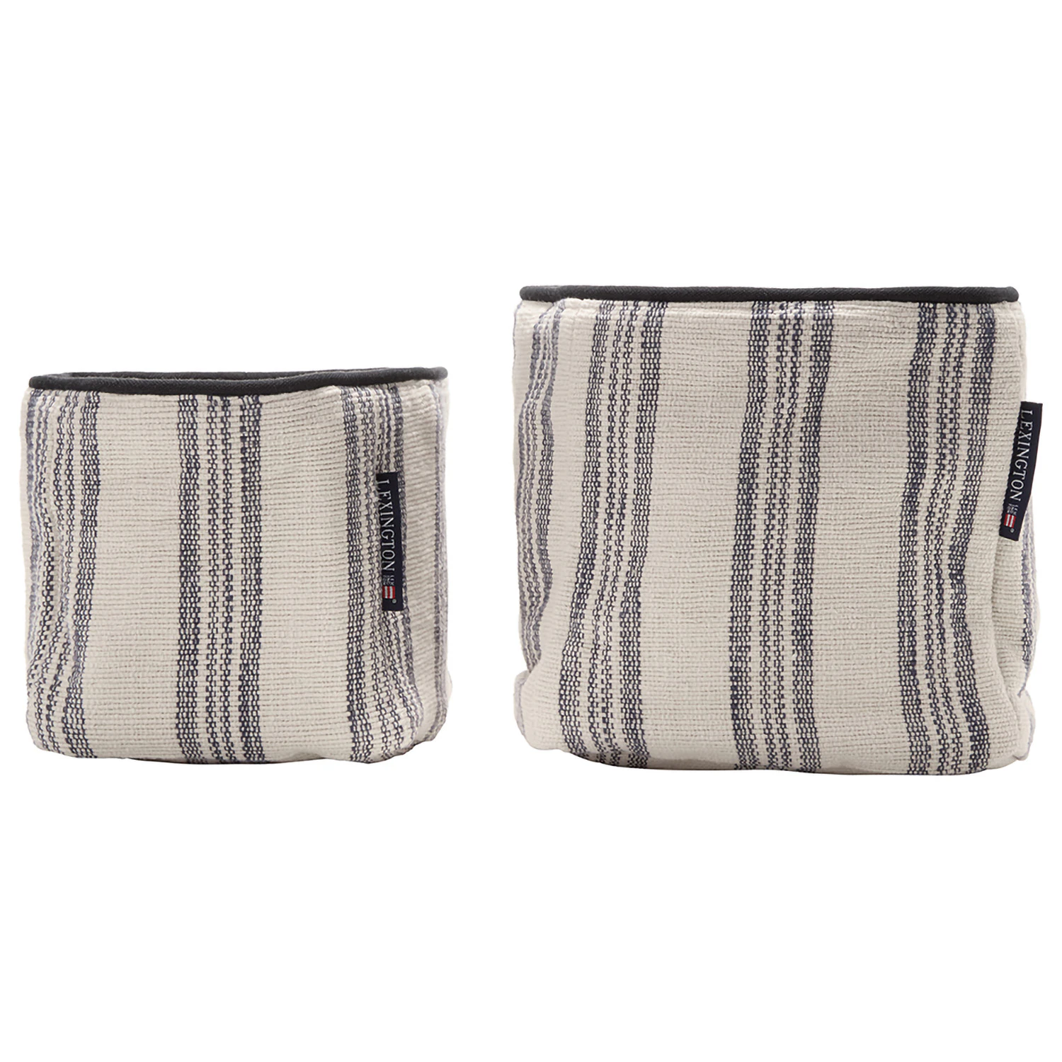 Lexington Striped Korg 2-pack - Boxar & askar Bomullskanvas Svart