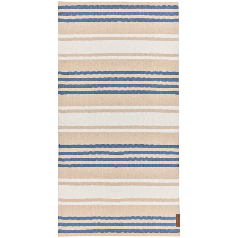 Striped Matta 70x130 cm, Blå/Beige