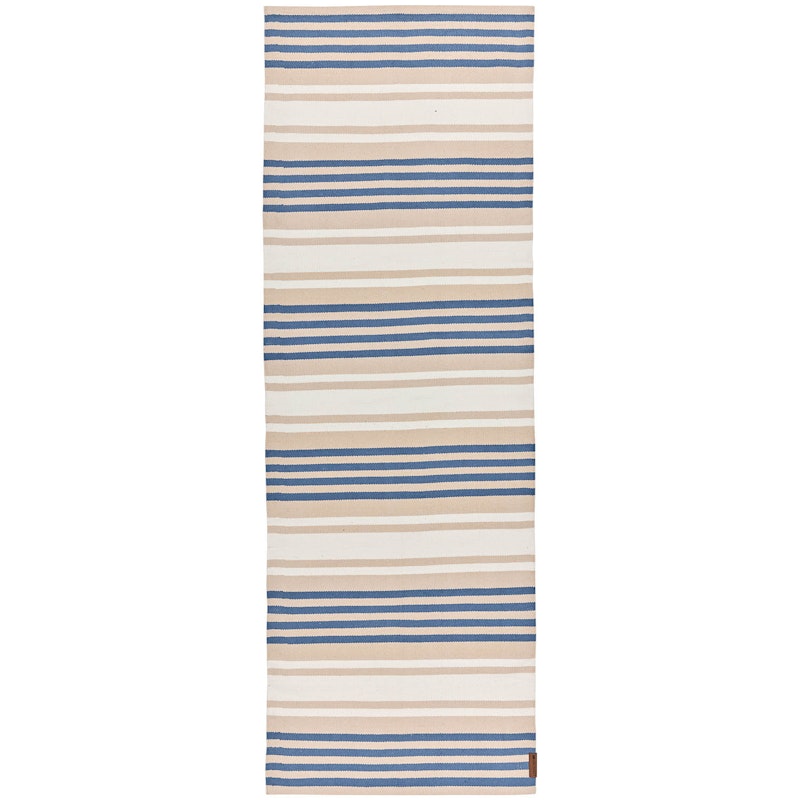 Striped Matta 80x220 cm, Blå/Beige