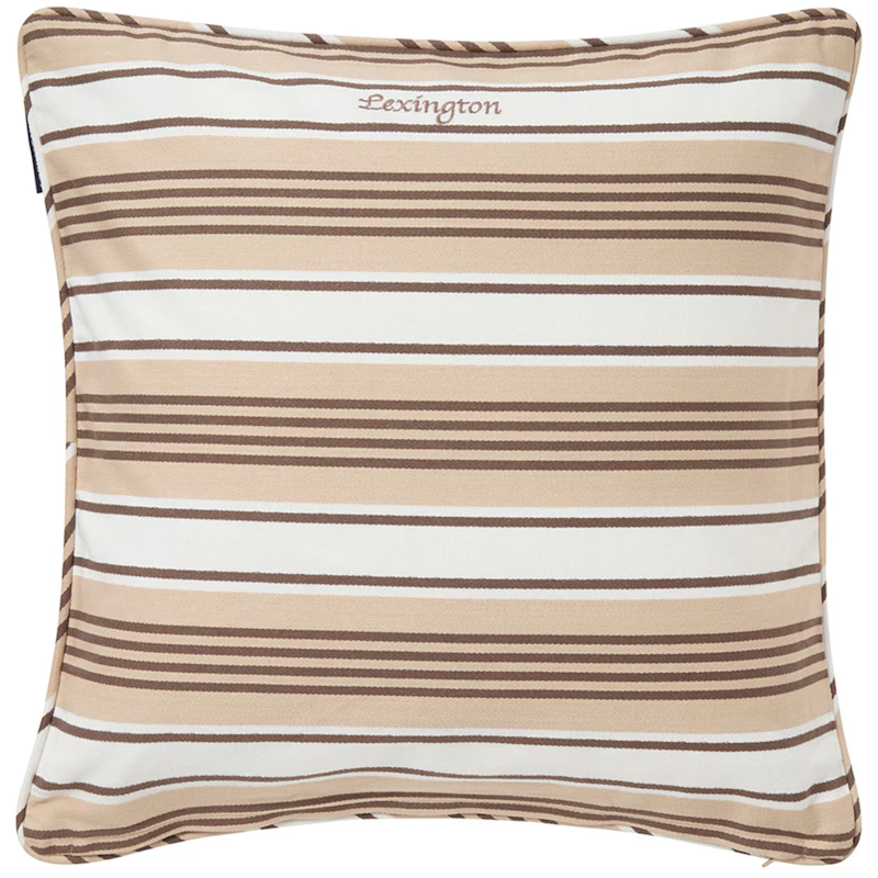 Striped Organic Kuddfodral 50x50 cm, Beige
