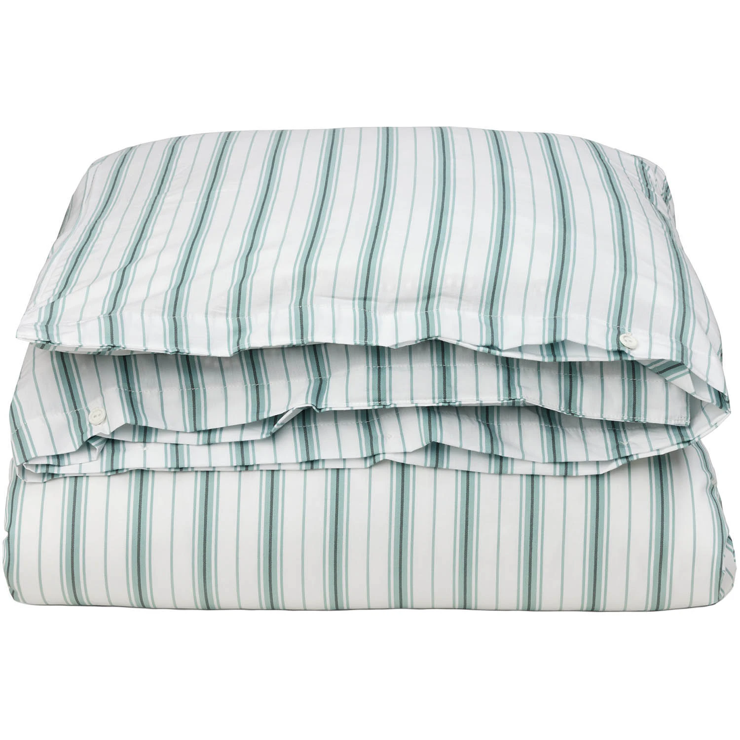 Lexington Striped Poplin Bäddset 150x210 + 50x60 Cm /eucalyptus, vit från Lexington, bild 5