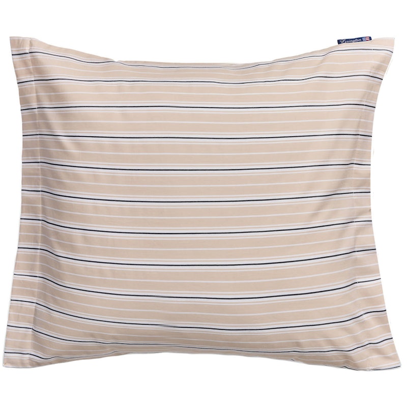Striped Poplin Örngott 65x65 cm, Beige
