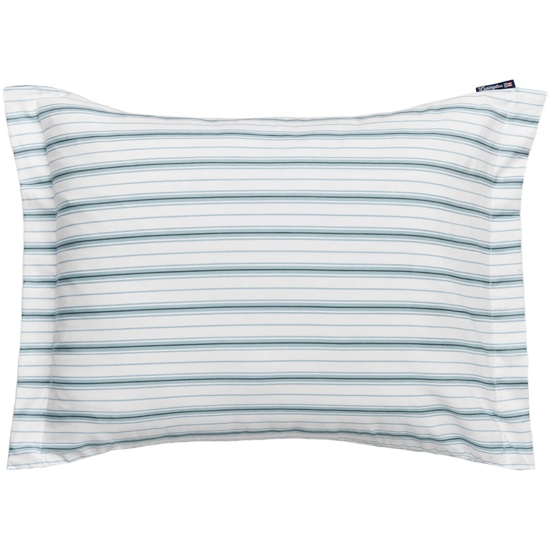 Striped Poplin Örngott 50x60 cm, Vit/Eucalyptus