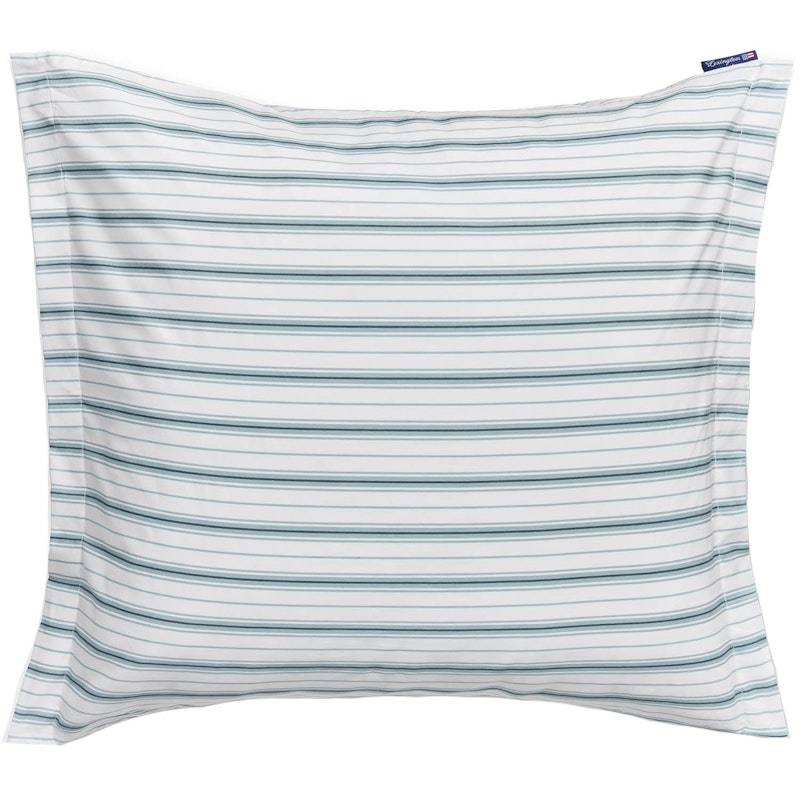 Striped Poplin Örngott 65x65 cm, Vit/Eucalyptus