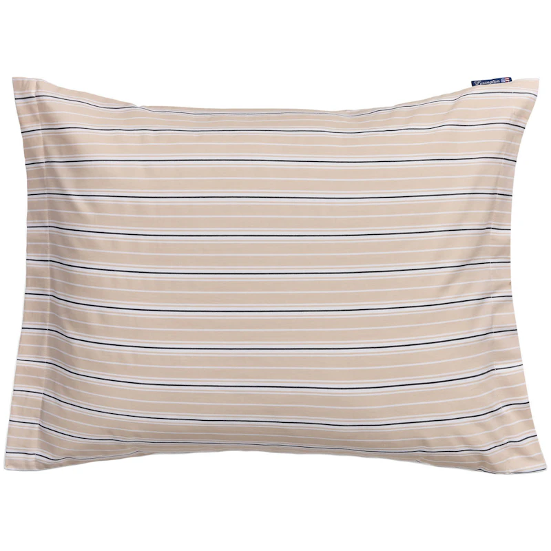 Striped Poplin Örngott 50x60 cm, Beige
