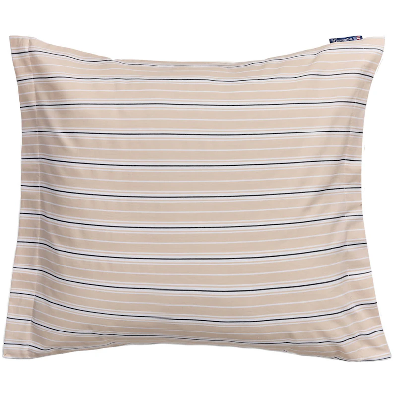 Striped Poplin Örngott 65x65 cm, Beige