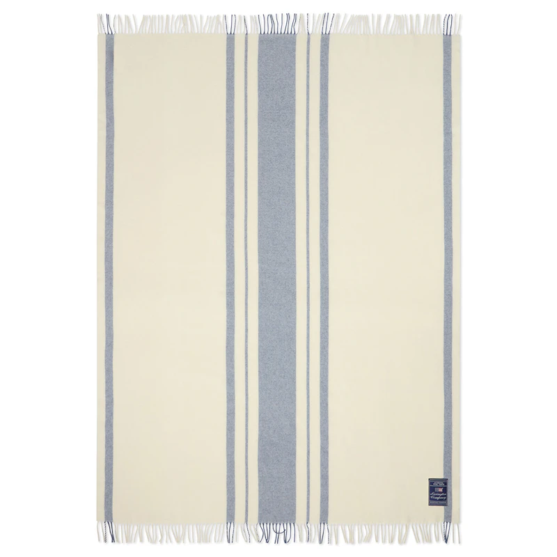 Filt Randig 130x170, Blå / Vit