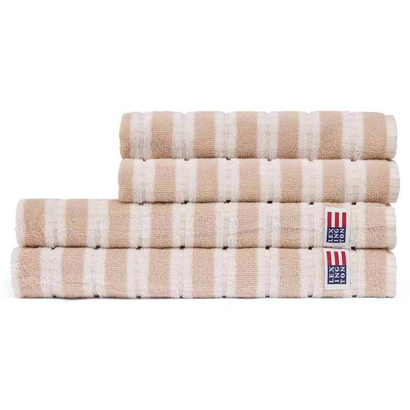 Striped Handduk 50x70 cm, Beige