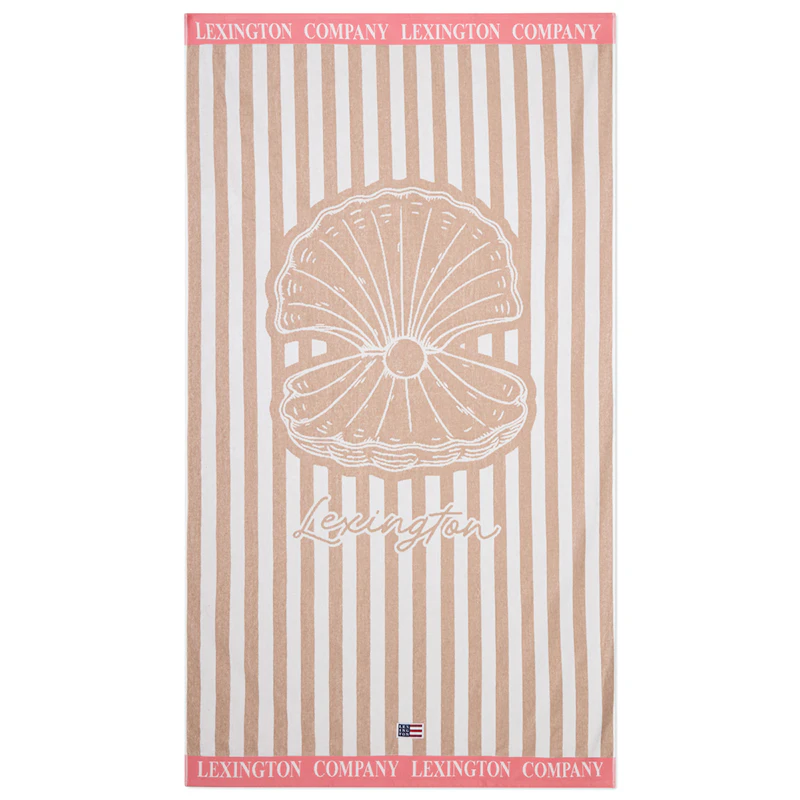 Strandhandduk, Rosa / Beige