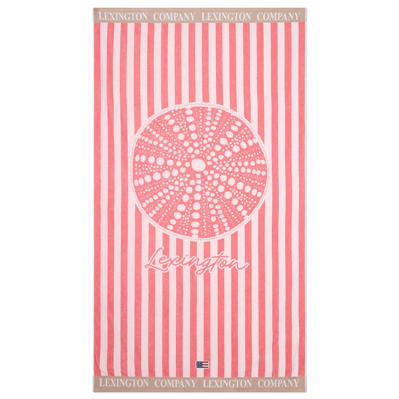 Strandhandduk, Rosa / Beige