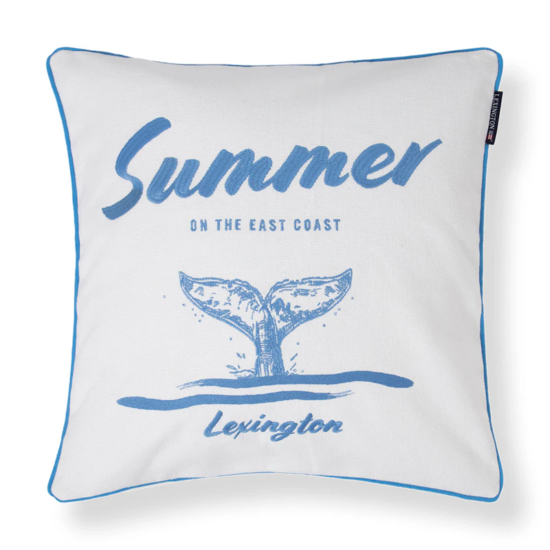 Kuddfodral 50x50 cm, Vit / Blå