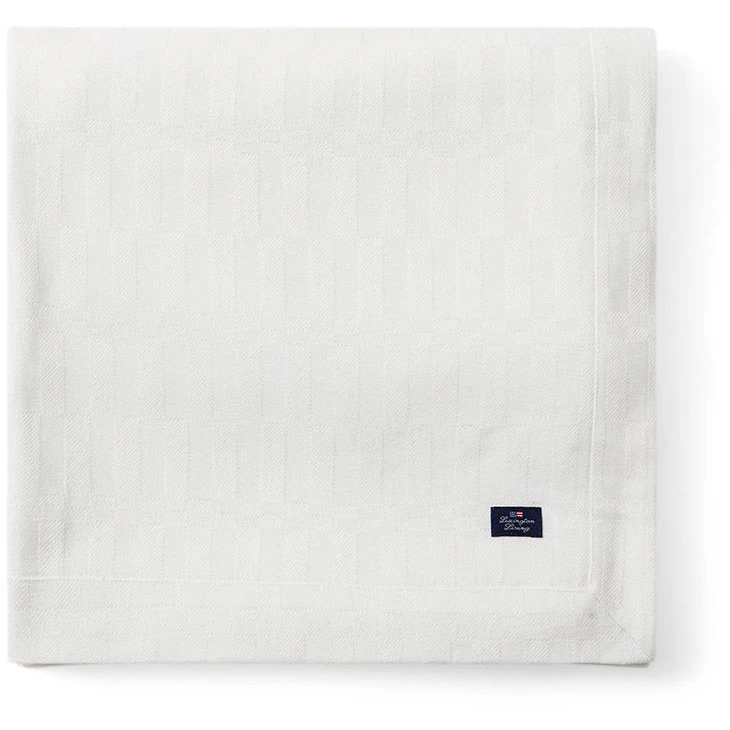 Lexington White Jacquard Cotton Duk 150x350 Cm - Dukar & löpare Bomull Vit