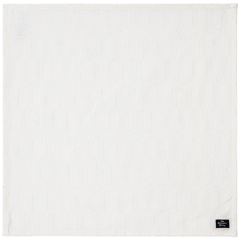 White Jacquard Cotton Servett 50x50 cm, Vit