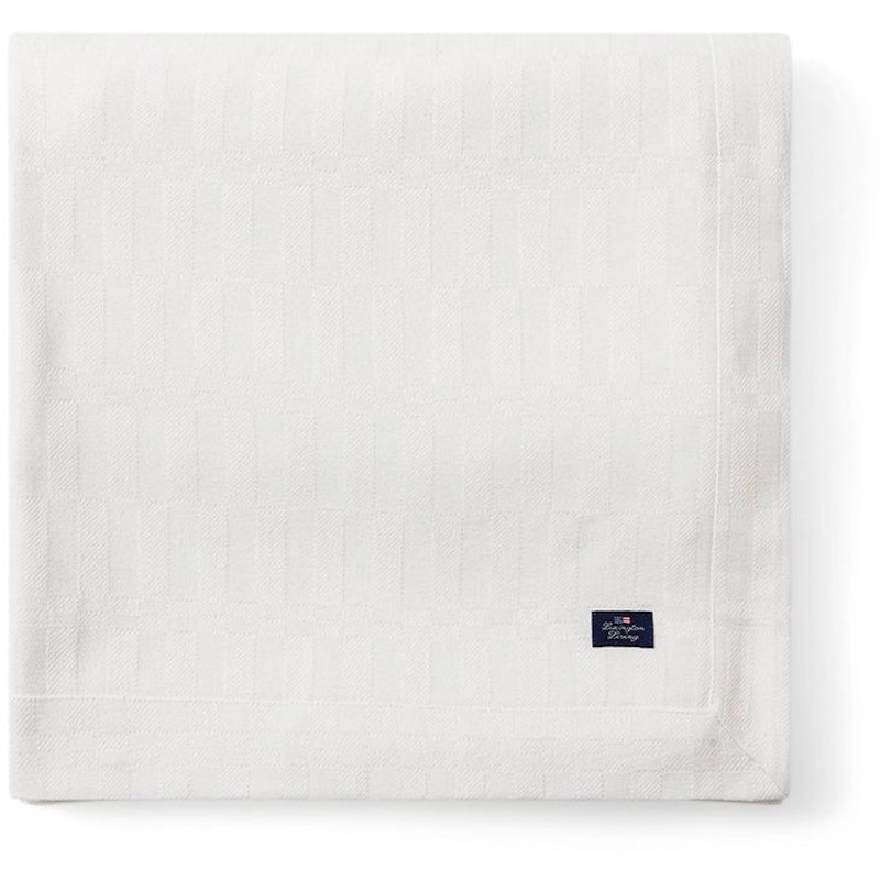 White Jacquard Cotton Duk Vit, 150x250 cm