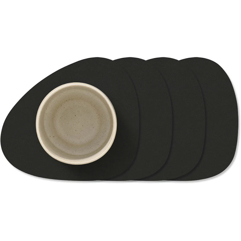 Curve Nupo Glasunderlägg 4-pack, Black Ink