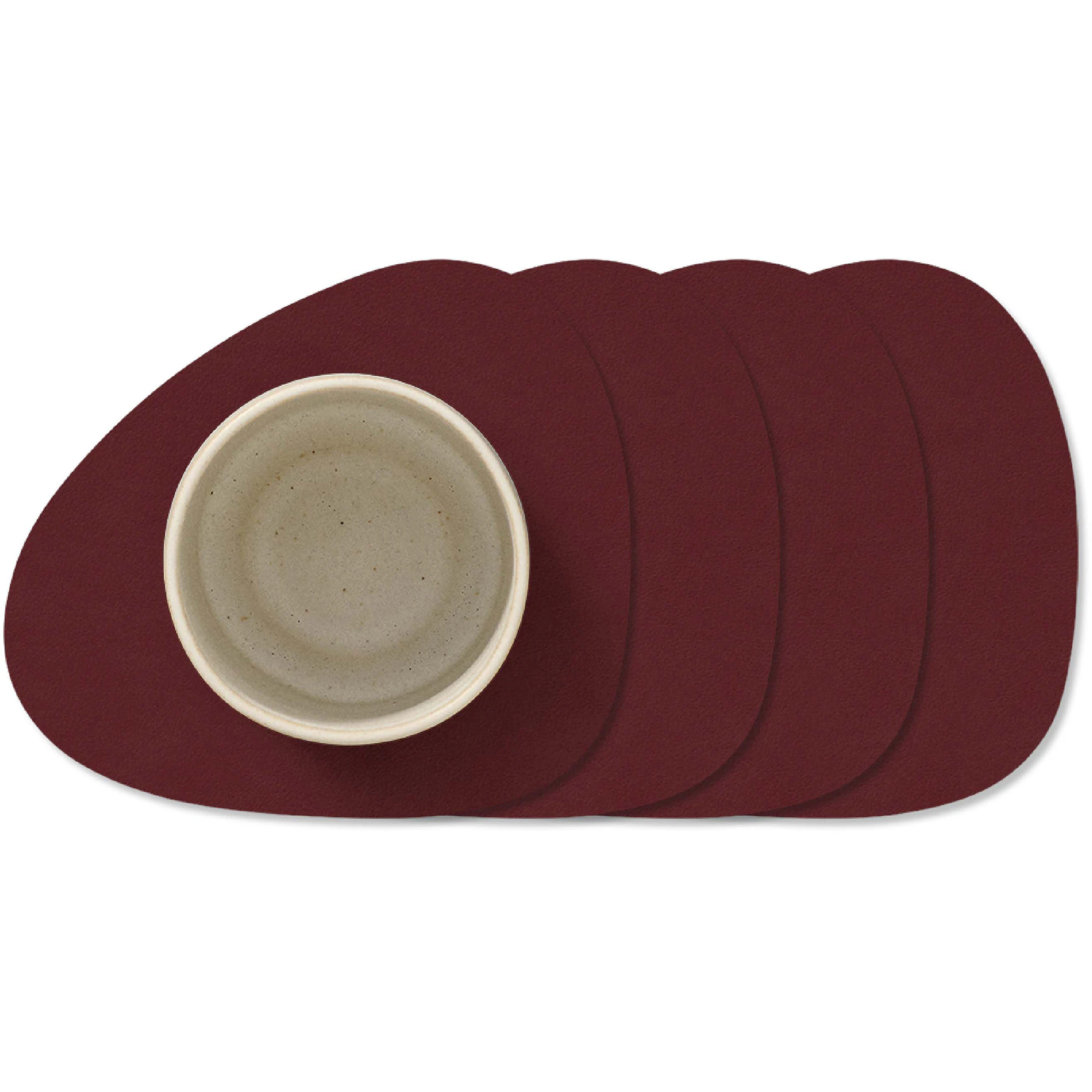 Lind Dna Curve Nupo Glasunderlägg 4-pack - Bordstabletter & Glasunderlägg Gummi Burgundy