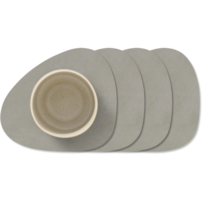 Curve Nupo Glasunderlägg 4-pack, Ljusgrå