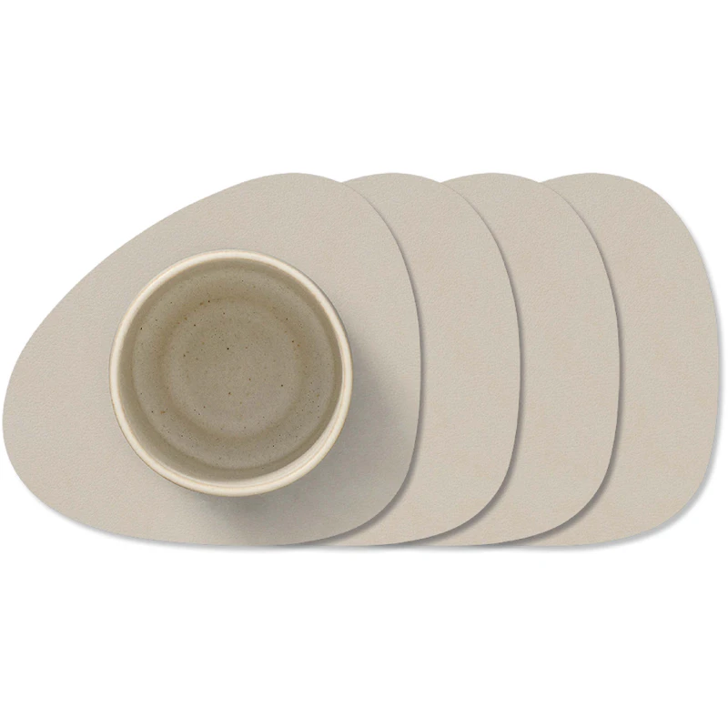 Curve Nupo Glasunderlägg 4-pack, Oyster White