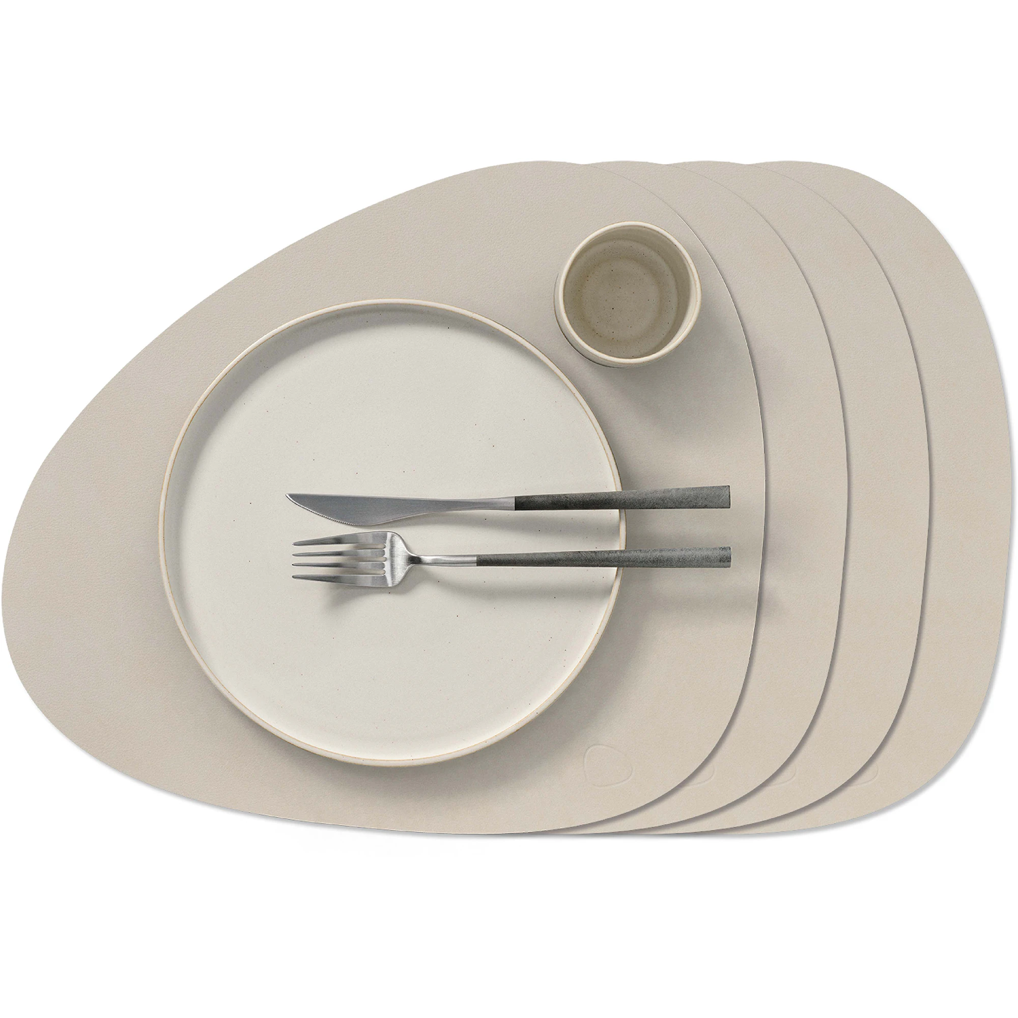Lind Dna Curve L Nupo Bordstablett 4-pack - Bordstabletter & Glasunderlägg Gummi Oyster White