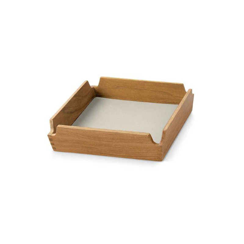 Airy Teak Bricka Mini, Oyster White