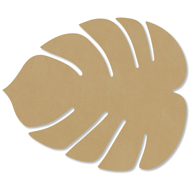 Leaf Glasunderlägg 12x14 cm, Khaki