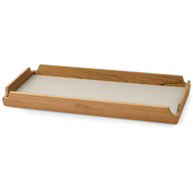 Airy Teak Bricka Slim, Oyster White