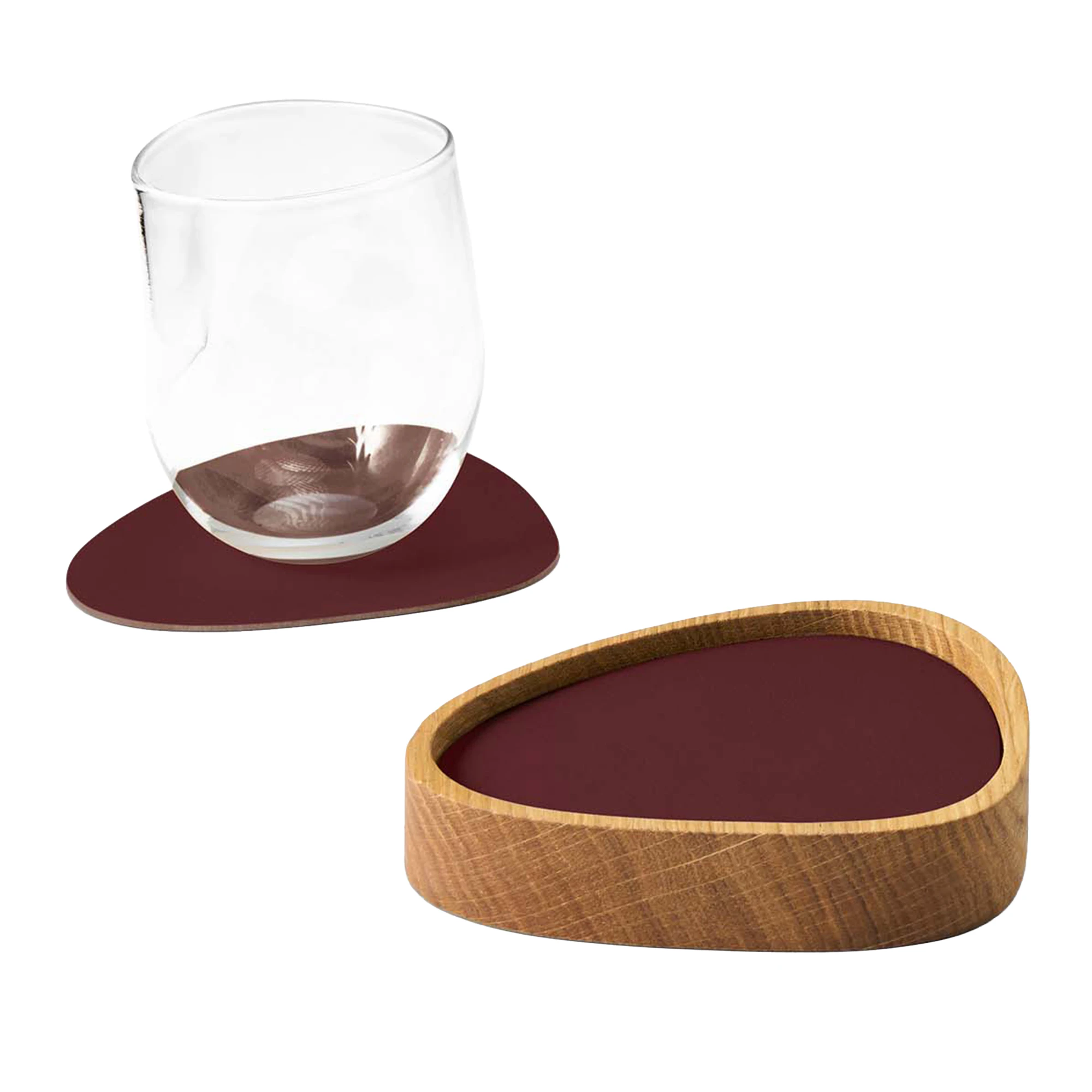Lind Dna Curve S Ask & Glasunderlägg 8-pack / Burgundy - Bordstabletter & Glasunderlägg Ek