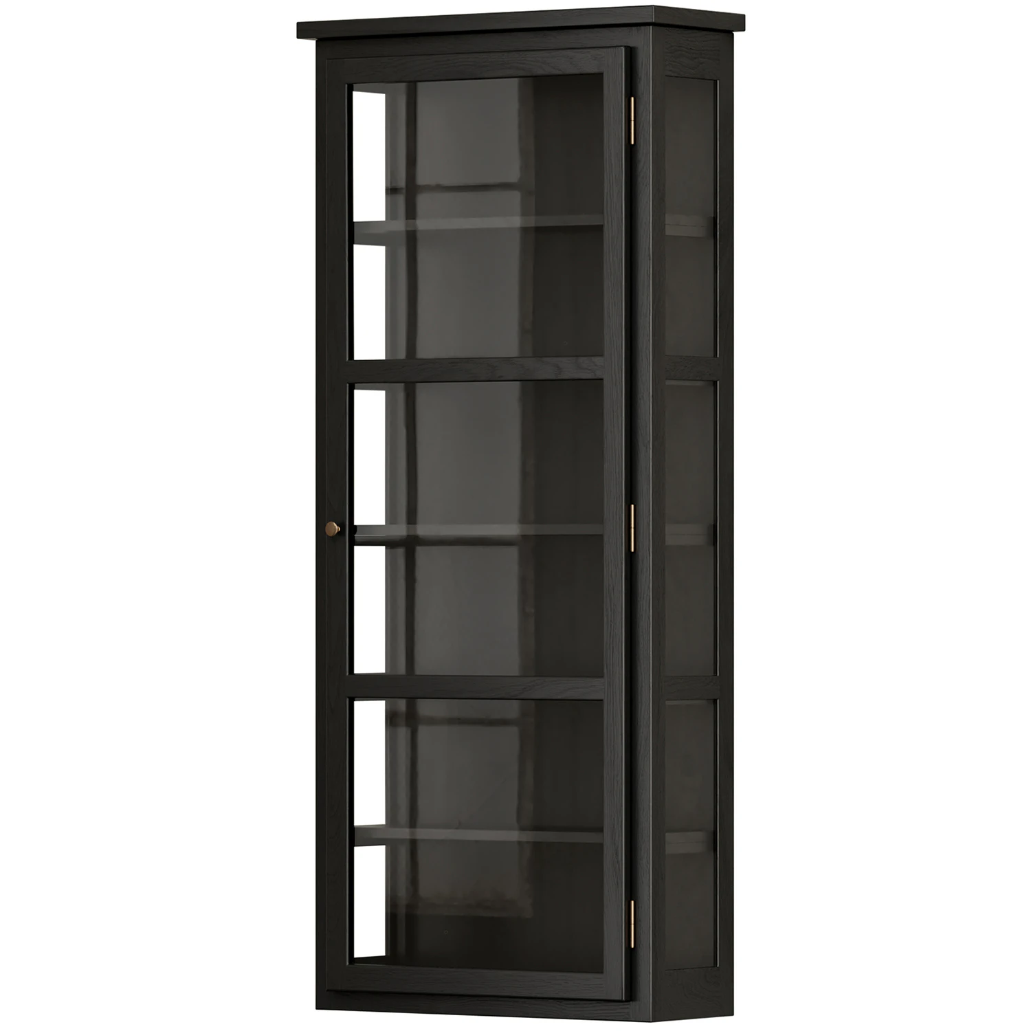 Lindebjerg Design N4 Vitrinsk&aring;p M&ouml;rk Ek - Sk&aring;p & vitrinsk&aring;p Glas M&ouml;rkbetsad Ek