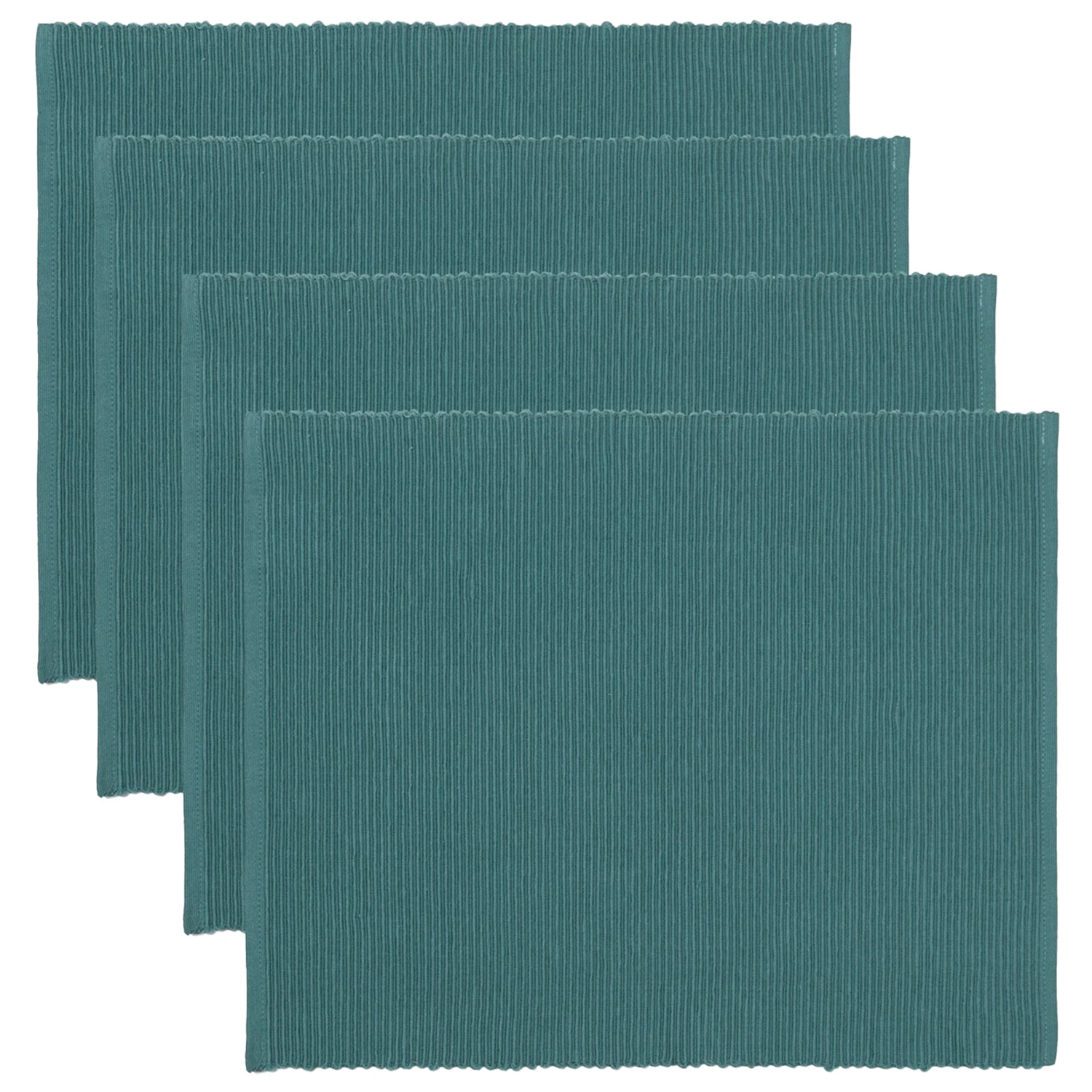 Linum Uni Bordstablett 35x46 Cm 4-pack Dark Turqouise - Bordstabletter & Glasunderl&auml;gg Bomull Dark Turquoise