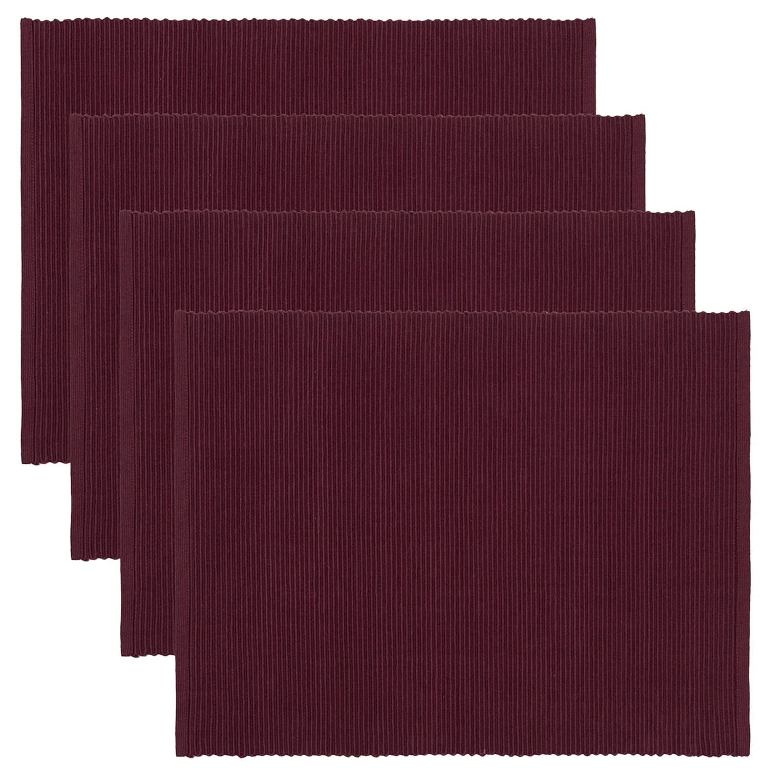 Linum Uni Bordstablett 35x46 Cm 4-pack - Bordstabletter & Glasunderl&auml;gg Bomull Vinr&ouml;d