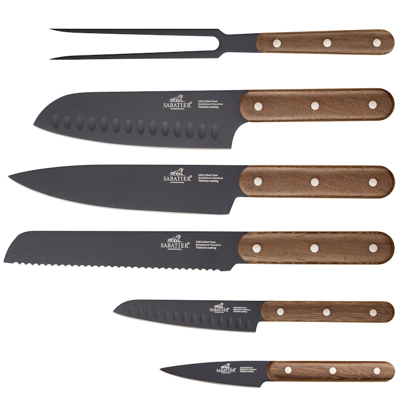 Phenix Knivset 6 Delar, Valnöt