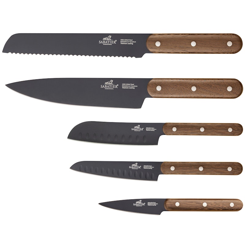 Phenix Knivset 5 Delar, Valnöt