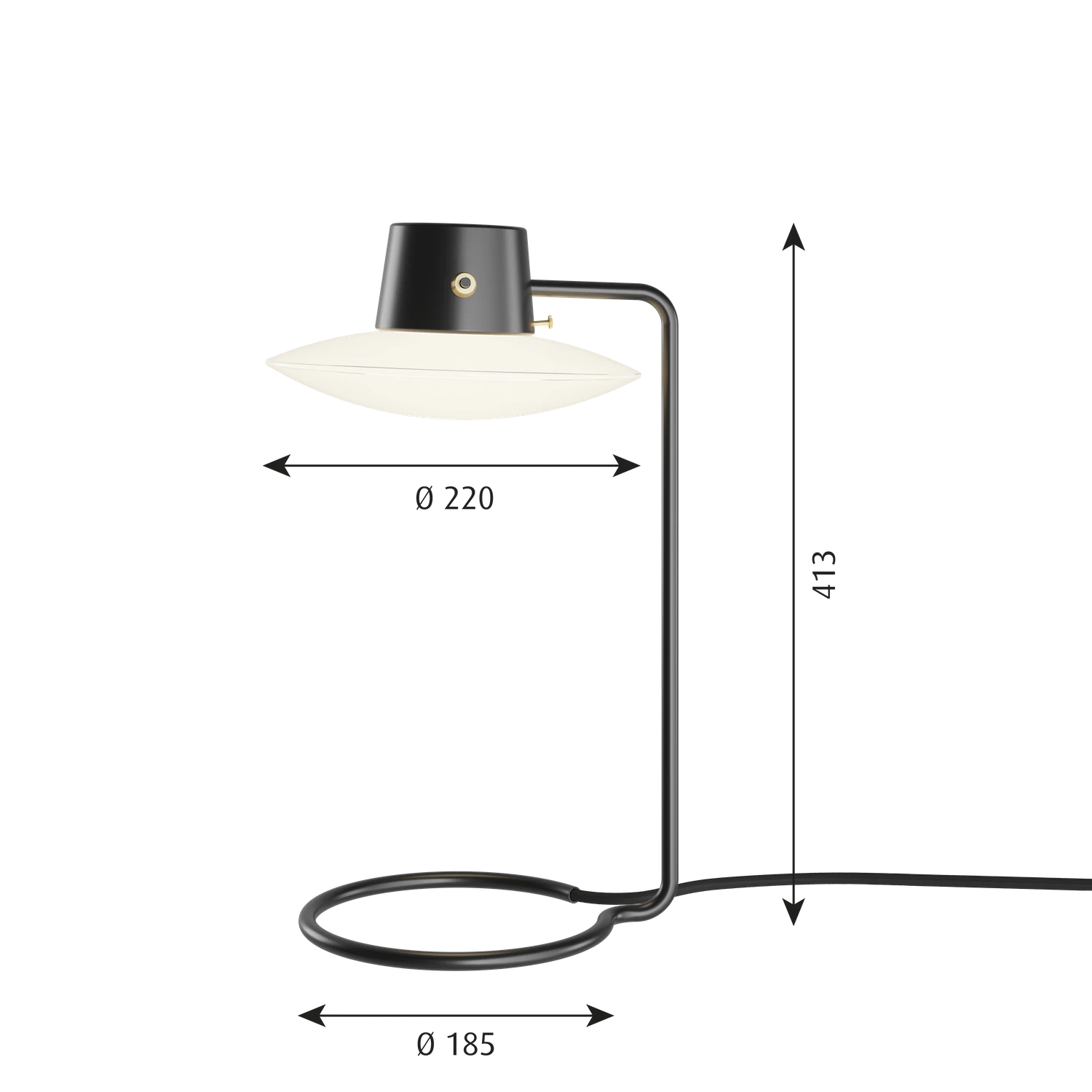 Louis Poulsen Aj Oxford Bordslampa 410 Mm, opal från Louis Poulsen, bild 2