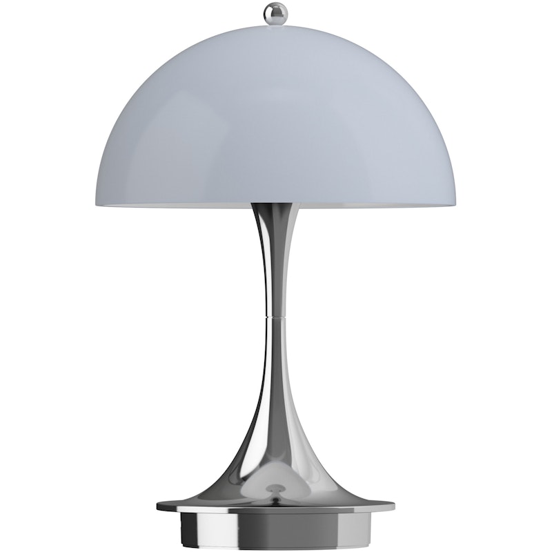 Panthella 160 Bordslampa Portabel, Krom / Opal Grey