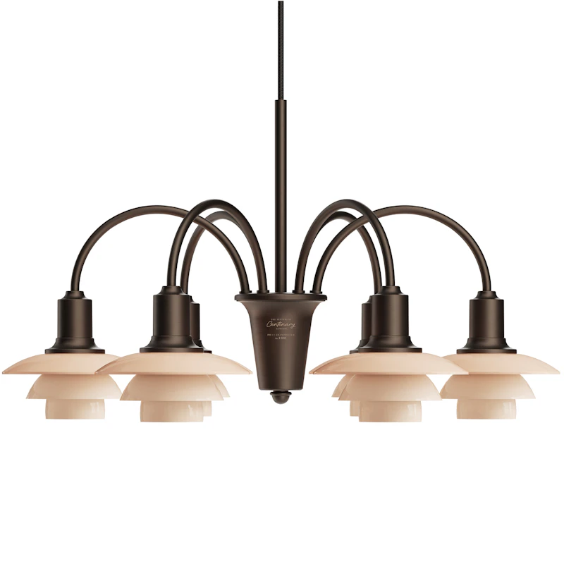 PH 1/1 Ljuskrona Med 6 Armar, Centenary Edition, Aged Brass / Dusty Terracotta